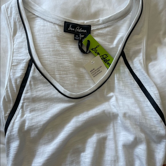 Sam Edelman Black Women's Medium Seamed Scoop-Neck Tank - Picture 5 of 6